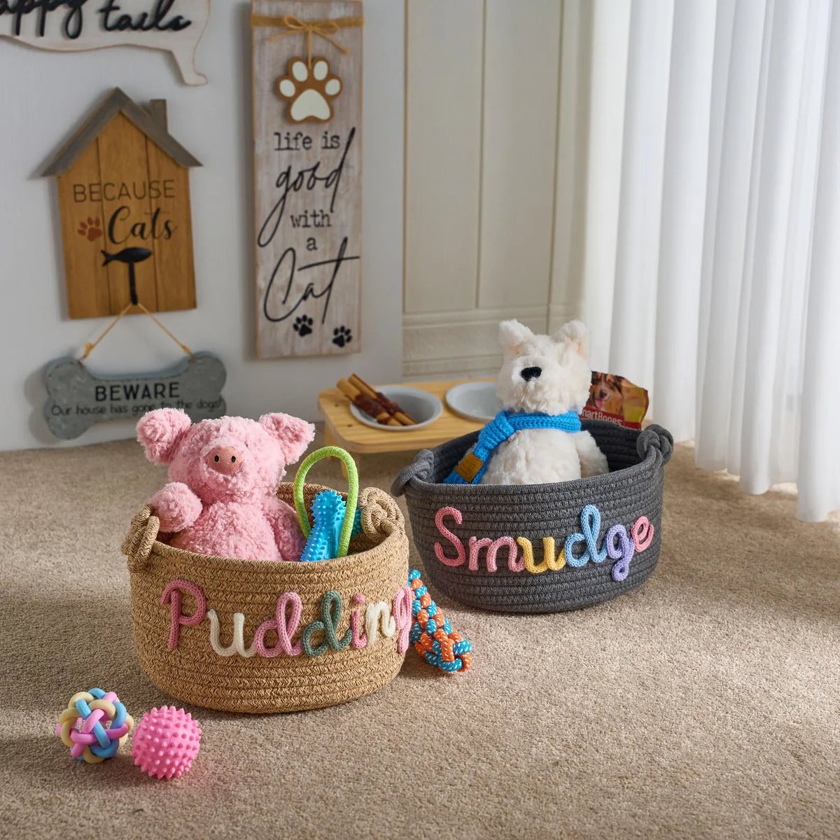 Dinky Dog Toy Basket