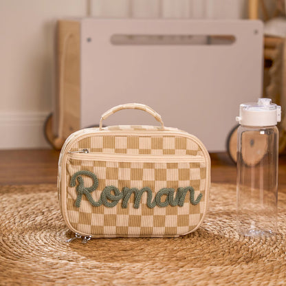 Dinky Lunch Bag in Plaid Beige