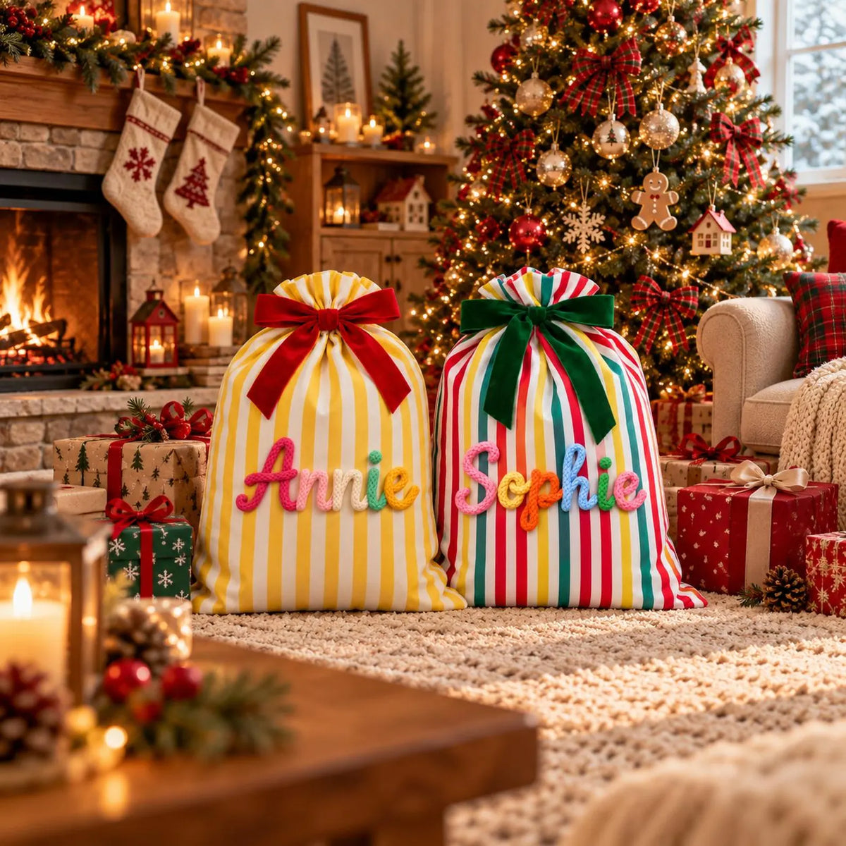Dinky Striped Santa Sack